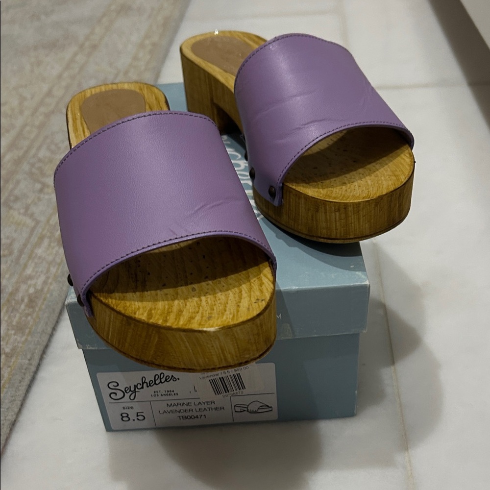 Seychelles Lavender Leather Mules